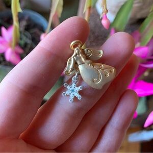 Angel Pin Snowflake Pin Christmas Pin Angel Brooch Christmas Brooch